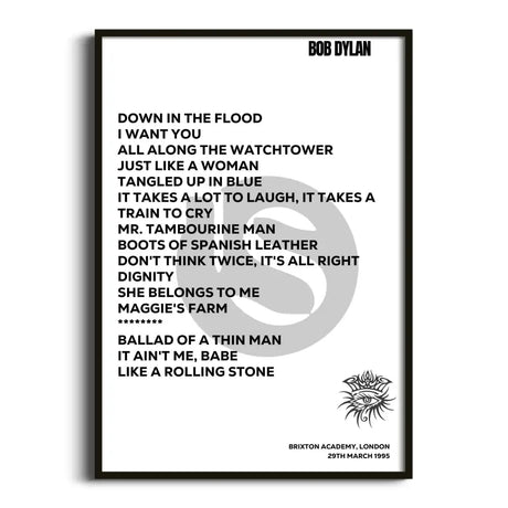 Bob Dylan London 29th March 1995 - Gig Setlist - Setlist