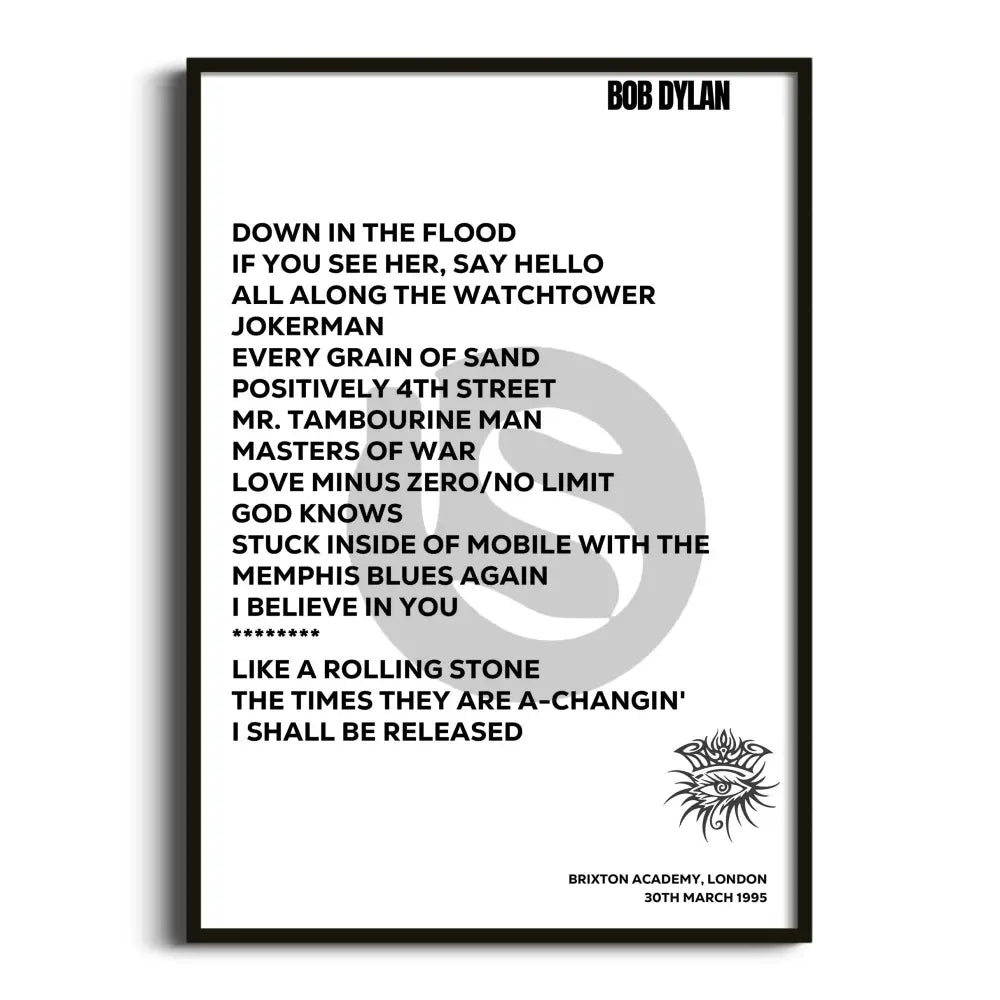 Bob Dylan London 30th March 1995 - Gig Setlist - Setlist