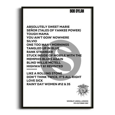 Bob Dylan London 5th October 1997 - Gig Setlist - Setlist