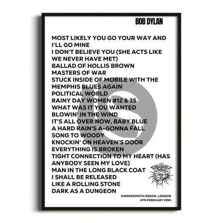 Bob Dylan London 6th February 1990 - Gig Setlist - Setlist