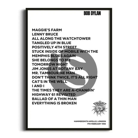 Bob Dylan London 7th February 1993 - Gig Setlist - Setlist