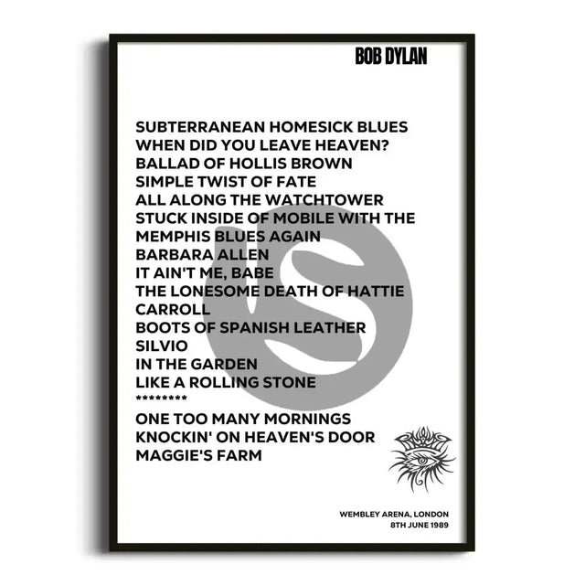 Bob Dylan London 8th June 1989 - Gig Setlist - Setlist