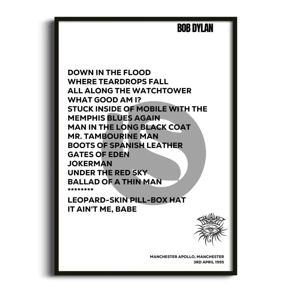 Bob Dylan Manchester 3rd April 1995 - Gig Setlist - Setlist