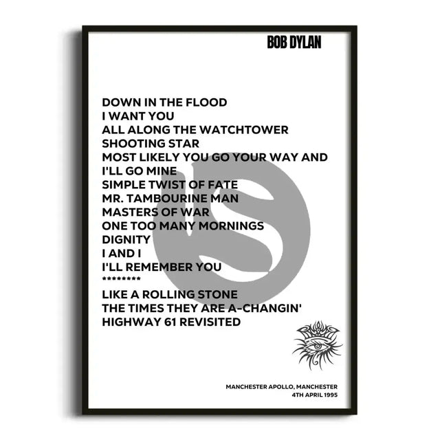 Bob Dylan Manchester 4th April 1995 - Gig Setlist - Setlist