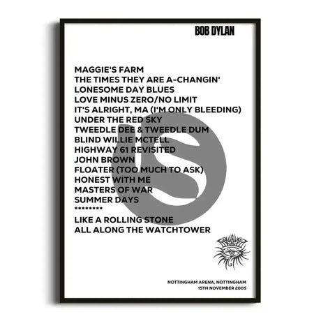 Bob Dylan Nottingham 15th November 2005 - Gig Setlist - Setlist