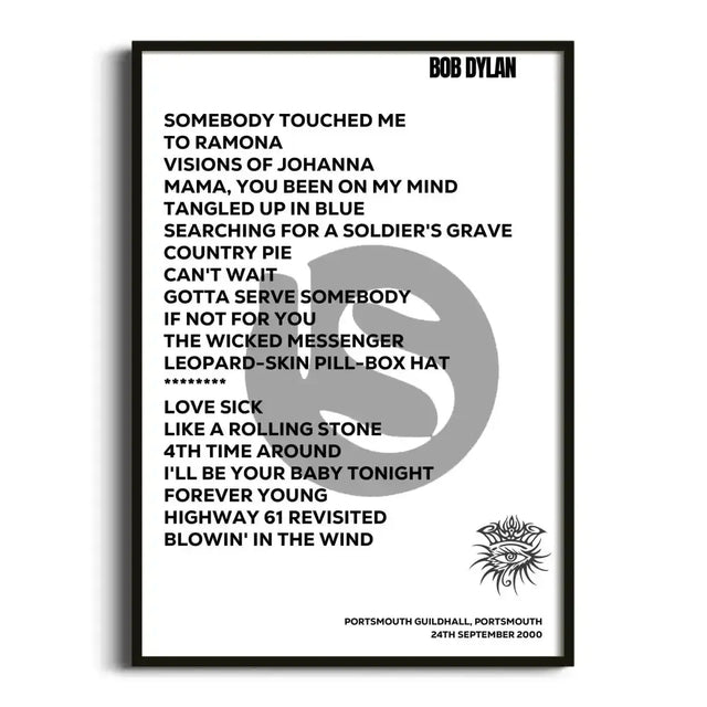 Bob Dylan Portsmouth 24th September 2000 - Gig Setlist - Setlist