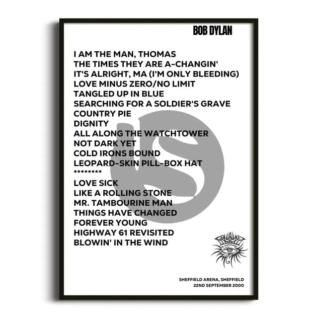 Bob Dylan Sheffield 22nd September 2000 - Gig Setlist - Setlist