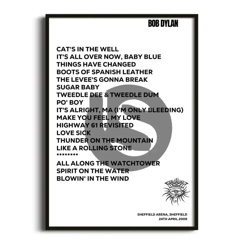 Bob Dylan Sheffield 24th April 2009 - Gig Setlist - Setlist