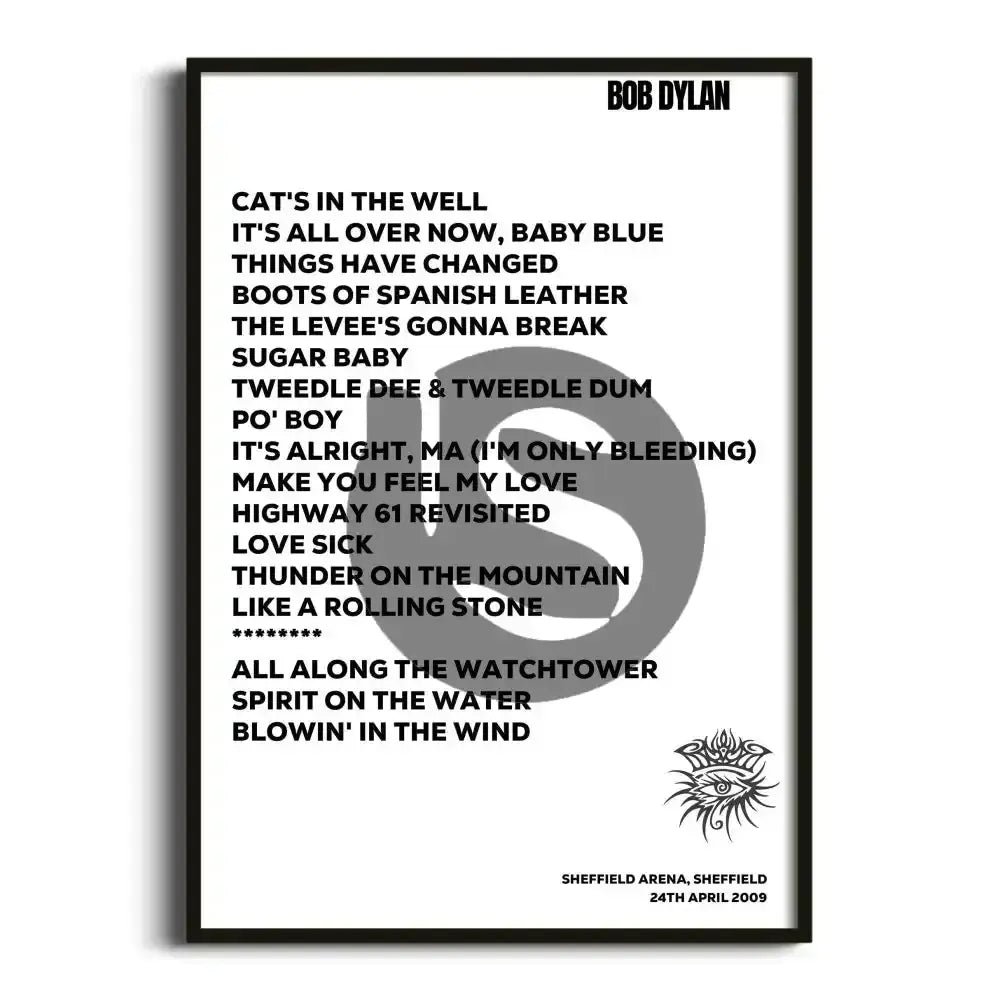 Bob Dylan Sheffield 24th April 2009 - Gig Setlist - Setlist