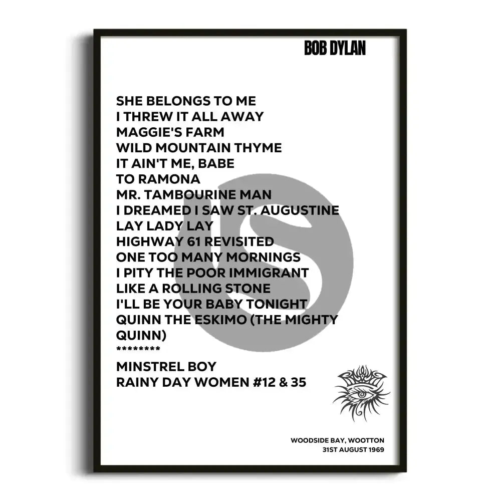 Bob Dylan Wootton 31st August 1969 - Gig Setlist - Setlist