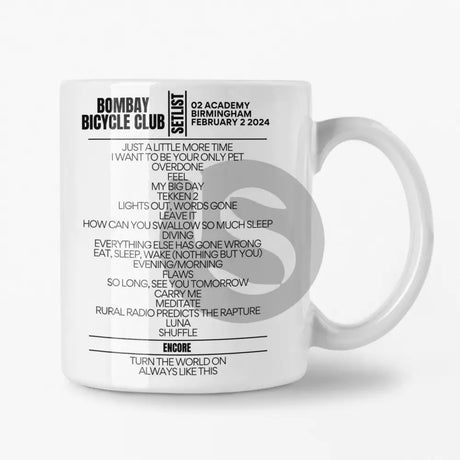 Bombay Bicycle Club 02 Academy Birmingham February 2024 Setlist Mug - Setlist