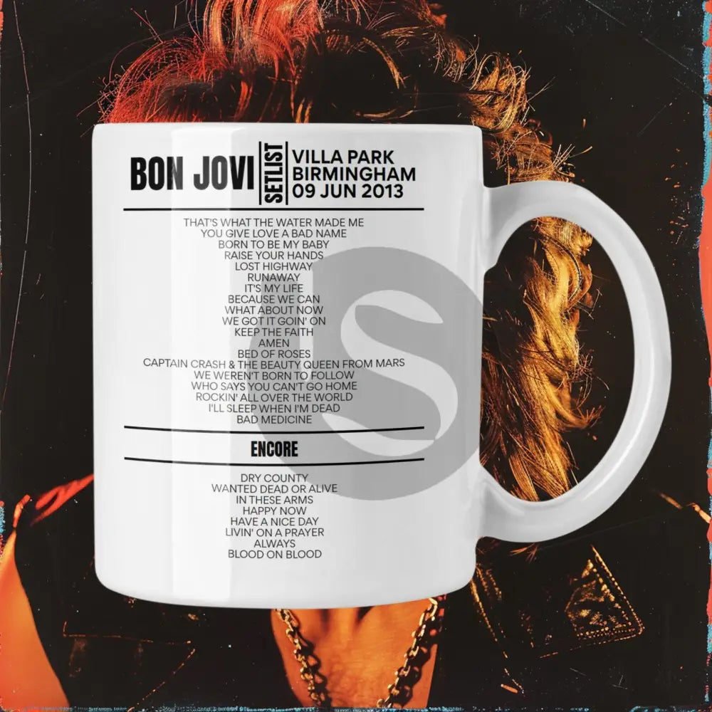 Bon Jovi Birmingham June 09, 2013 Replica Setlist Mug - Setlist