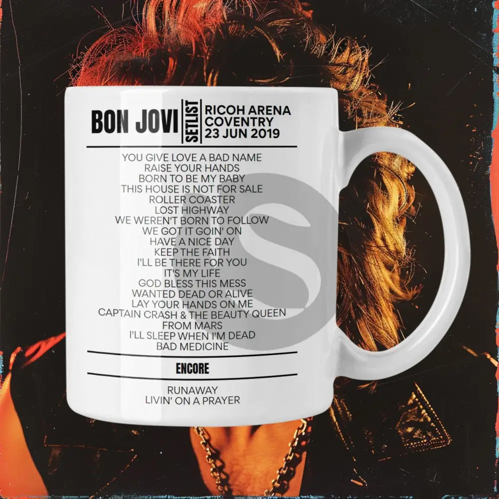 Bon Jovi Coventry June 23, 2019 Replica Setlist Mug - Setlist