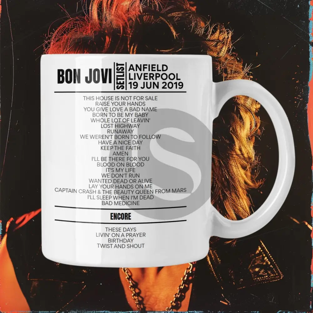 Bon Jovi Liverpool June 19, 2019 Replica Setlist Mug - Setlist