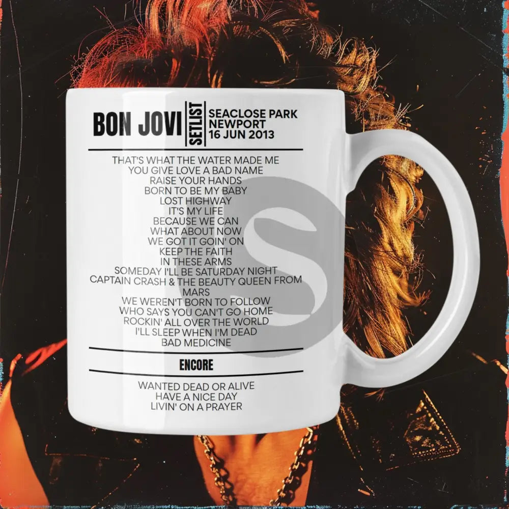 Bon Jovi Newport June 16, 2013 Replica Setlist Mug - Setlist