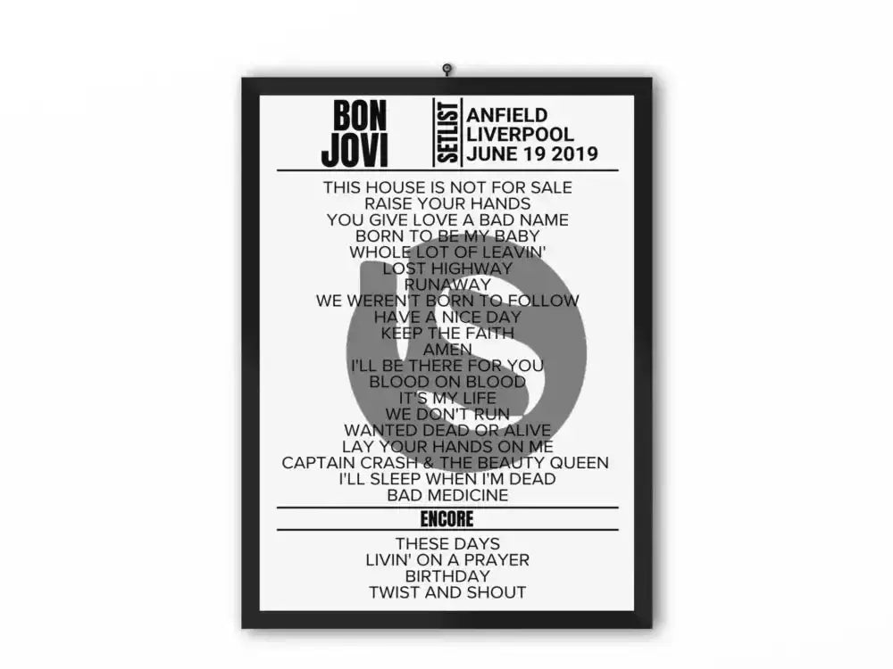 Bon Jovi Setlist Liverpool June 19 2019 - Setlist