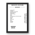 Boston Manor September 19, 2024 O2 Ritz Manchester Setlist Poster - Setlist