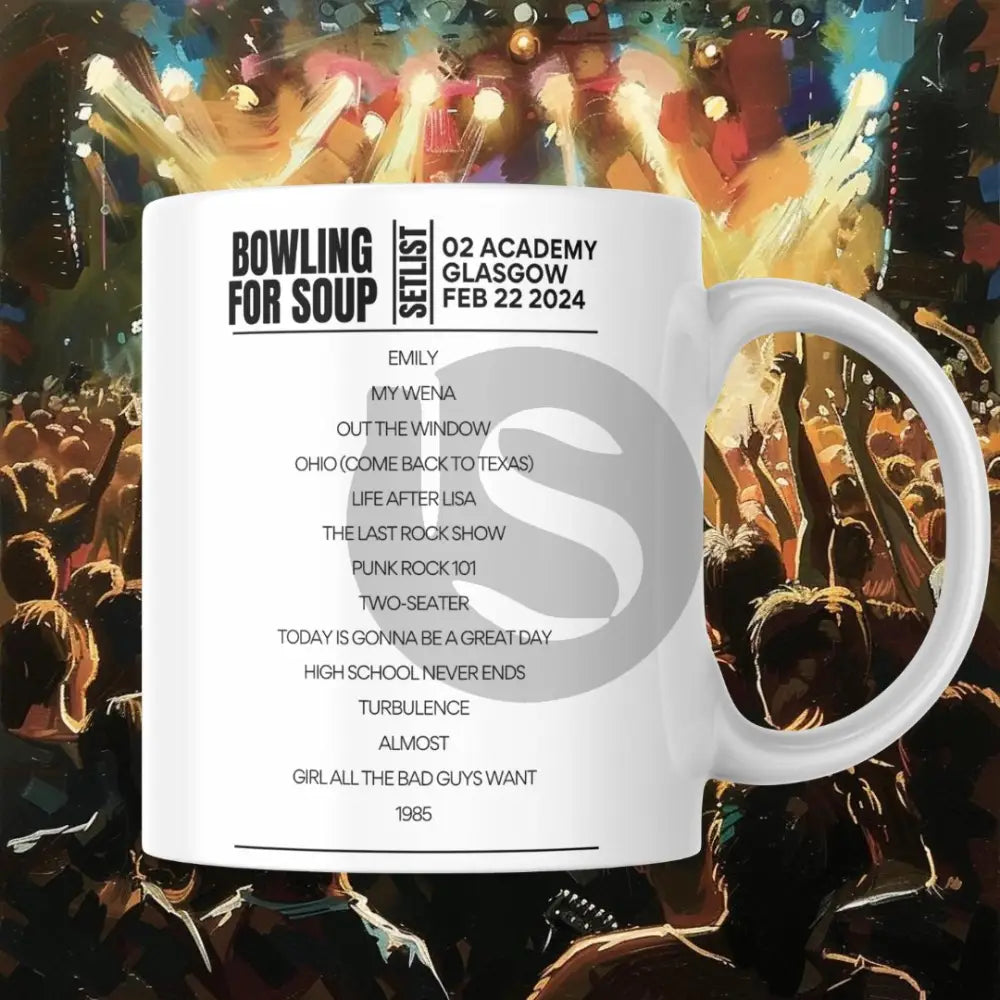 Bowling For Soup 02 Academy Glasgow February 22 2024 Setlist Mug - Setlist