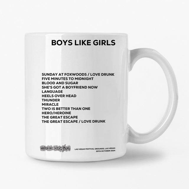 Boys Like Girls Las Vegas 20th October 2024 Setlist Mug - Setlist