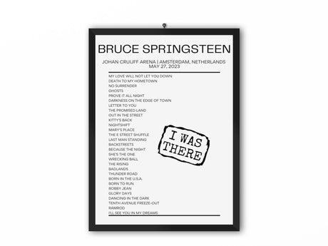 Bruce Springsteen Amsterdam May 27 2023 Replica Setlist - I Was There - Setlist
