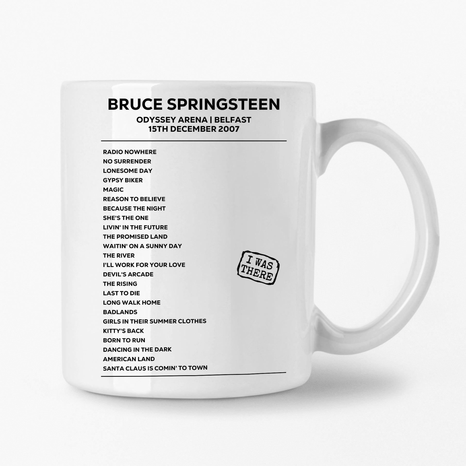 Bruce Springsteen Belfast 15th December 2007 Setlist Mug - Setlist