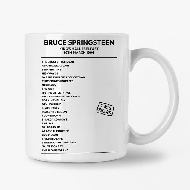 Bruce Springsteen Belfast 19th March 1996 Setlist Mug - Setlist