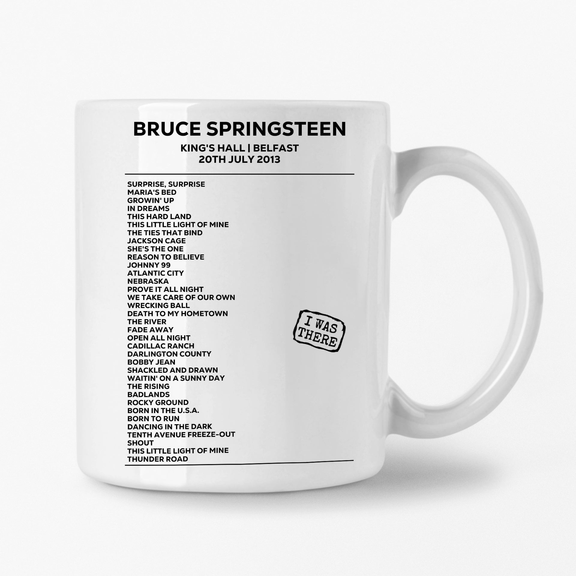 Bruce Springsteen Belfast 20th July 2013 Setlist Mug - Setlist