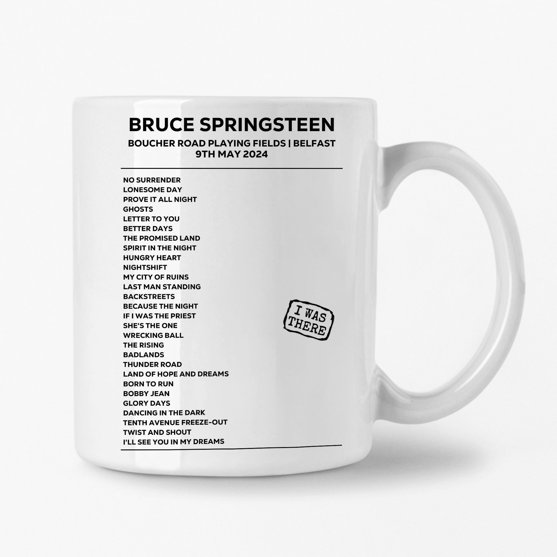 Bruce Springsteen Belfast 9th May 2024 Setlist Mug - Setlist