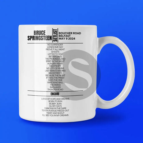 Bruce Springsteen Belfast May 9 2024 Replica Setlist Mug - Setlist