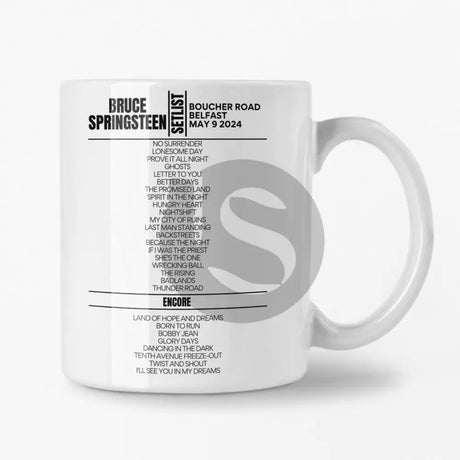 Bruce Springsteen Belfast May 9 2024 Replica Setlist Mug - Setlist