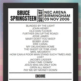 Bruce Springsteen Birmingham 09 November 2006 Replica Setlist - Setlist