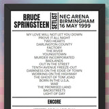 Bruce Springsteen Birmingham 16 May 1999 Replica Setlist - Setlist