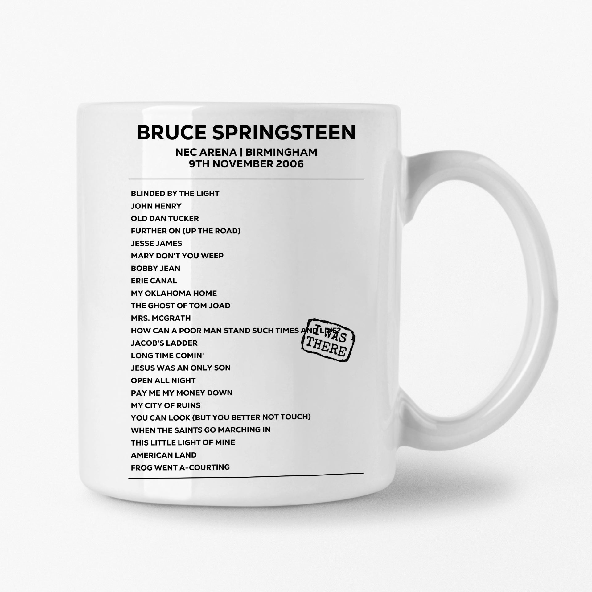 Bruce Springsteen Birmingham 9th November 2006 Setlist Mug - Setlist