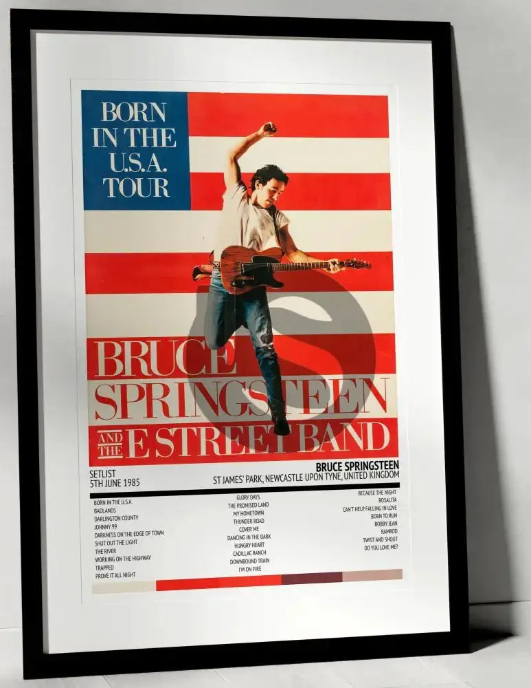 Bruce Springsteen Born in the U.S.A. St James' Park Newcastle upon Tyne 5th June 1985 - Setlist Tour Poster - Setlist