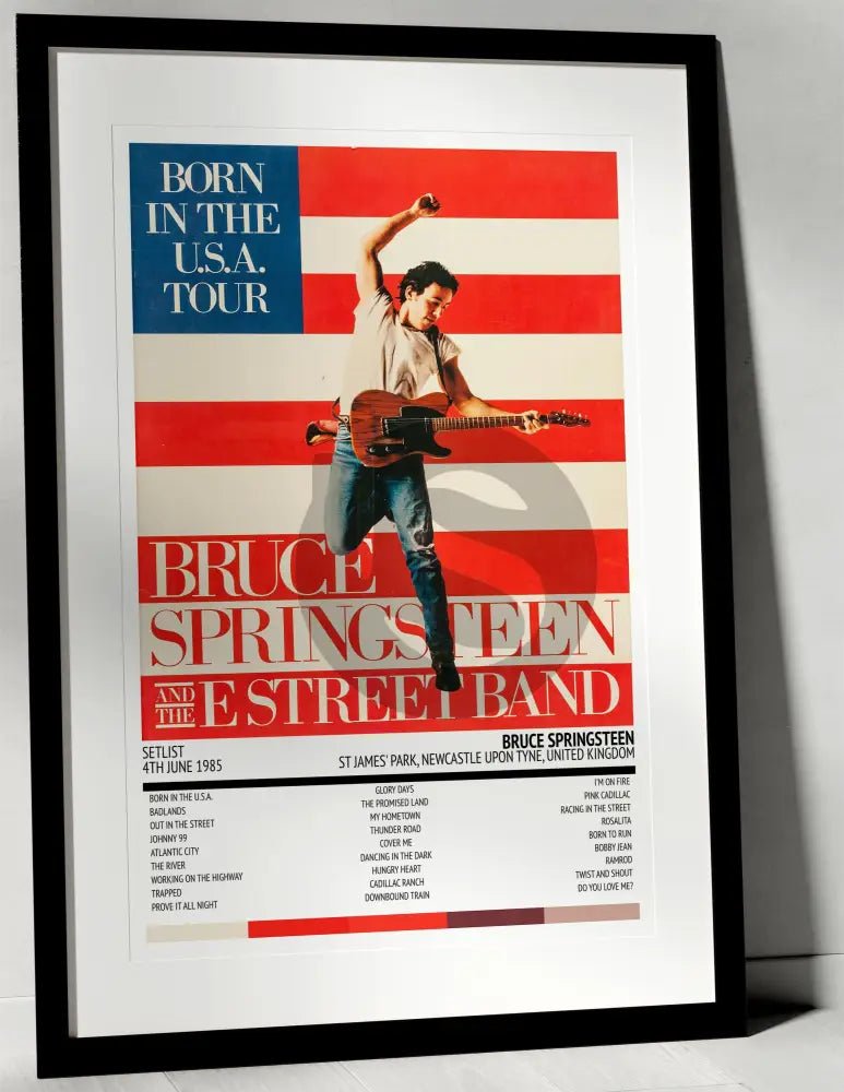 Bruce Springsteen Born in the U.S.A. St James' Park Newcastle upon Tyne 4th June 1985 - Setlist Tour Poster - Setlist