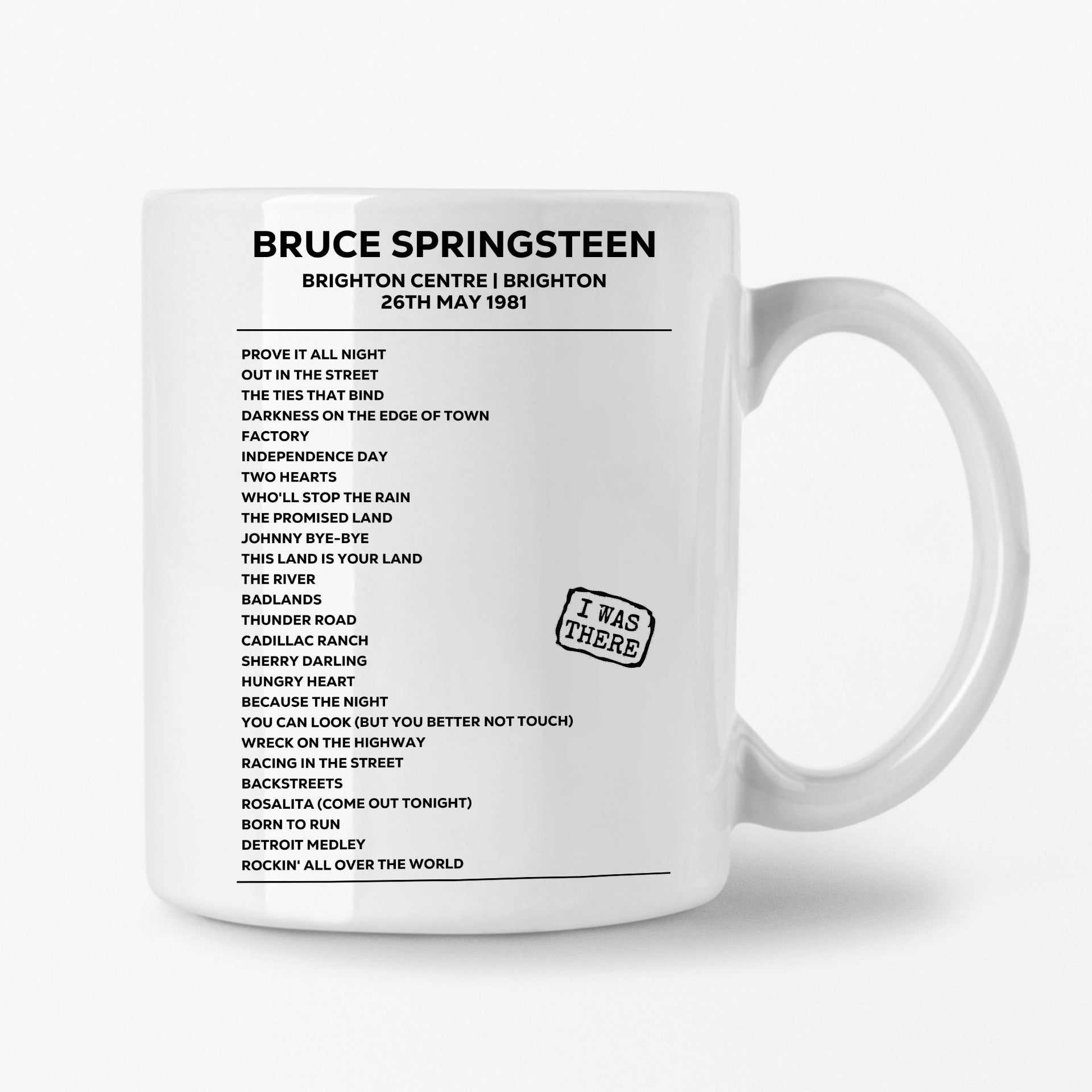 Bruce Springsteen Brighton 26th May 1981 Setlist Mug - Setlist