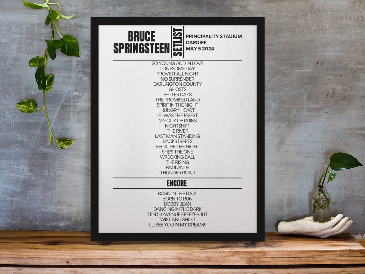 Bruce Springsteen Cardiff May 2024 Replica Setlist