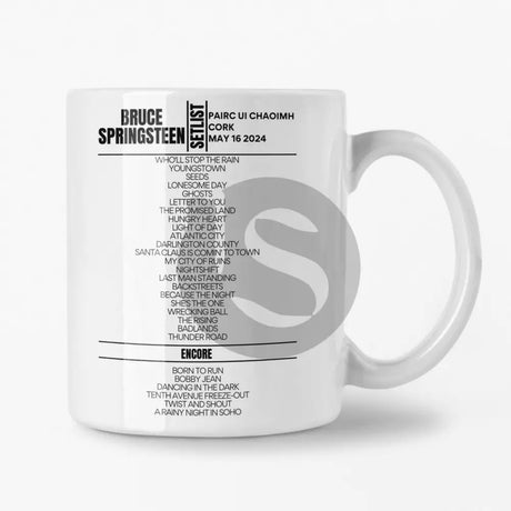 Bruce Springsteen Cork May 2024 Replica Setlist Mug - Classic Design - Setlist