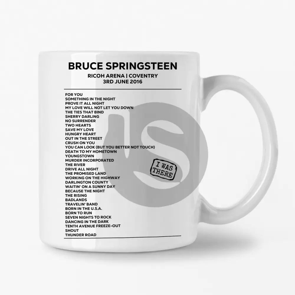 Bruce Springsteen Coventry 3rd June 2016 Setlist Mug - Setlist