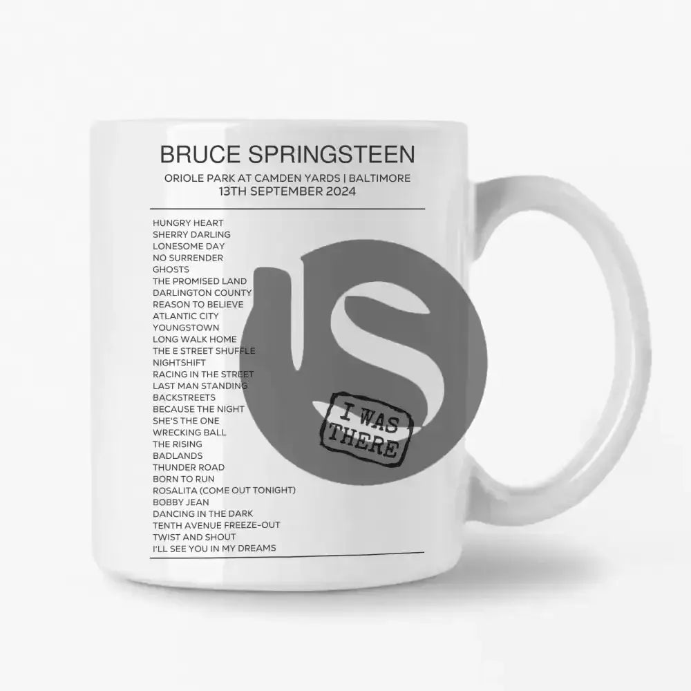 Bruce Springsteen Springsteen & E Street Band 2024 World Tour I Was There Mugs - Setlist