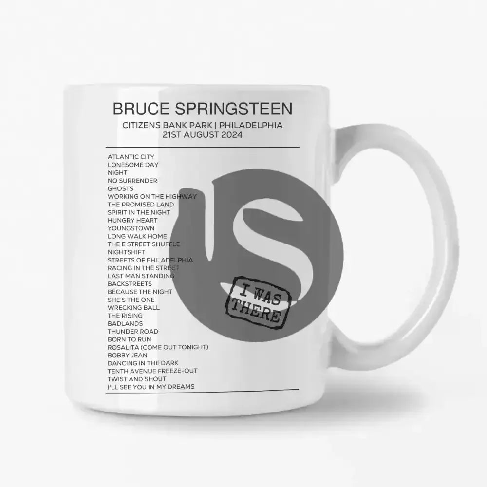 Bruce Springsteen Springsteen & E Street Band 2024 World Tour I Was There Mugs - Setlist