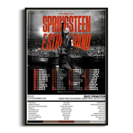 Bruce Springsteen Springsteen & E Street Band 2024 World Tour Tour Posters - Setlist