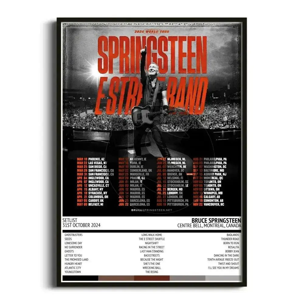 Bruce Springsteen Springsteen & E Street Band 2024 World Tour Tour Posters - Setlist