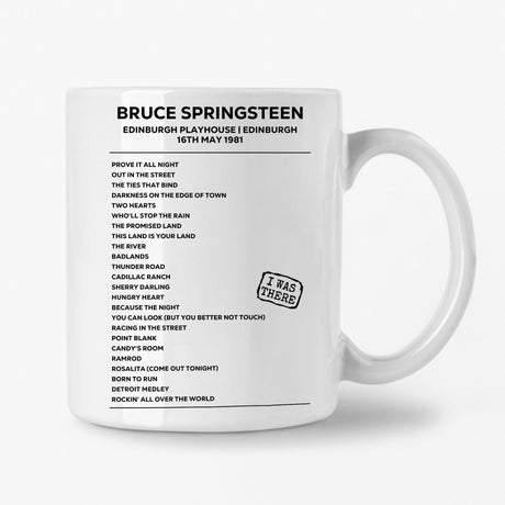 Bruce Springsteen Edinburgh 16th May 1981 Setlist Mug - Setlist