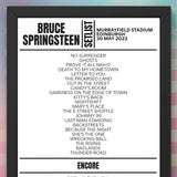 Bruce Springsteen Edinburgh 30 May 2023 Replica Setlist - Setlist