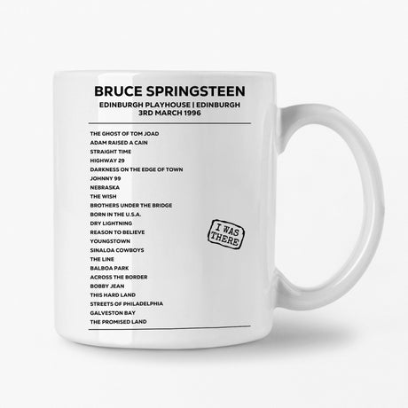 Bruce Springsteen Edinburgh 3rd March 1996 Setlist Mug - Setlist