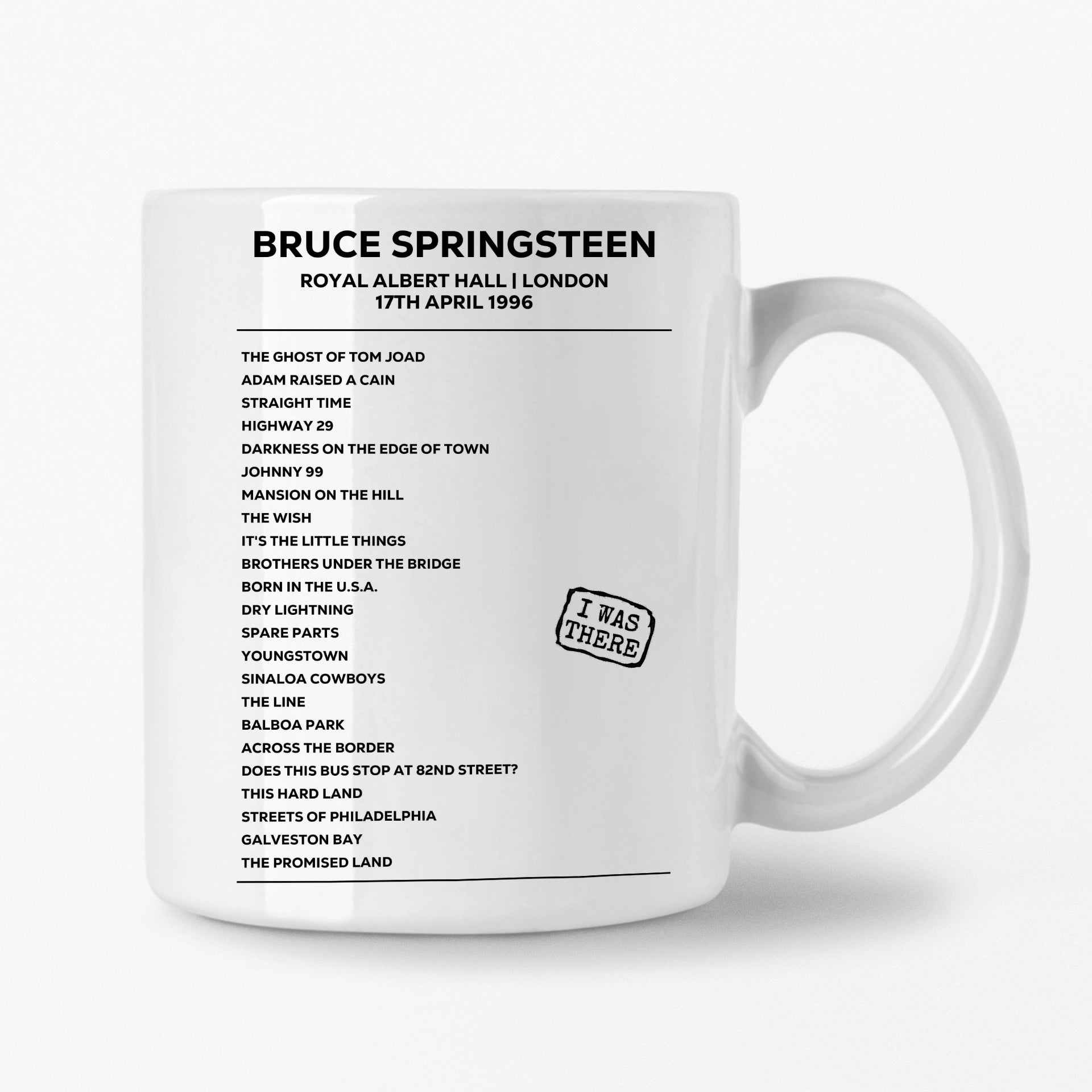 Bruce Springsteen London 17th April 1996 Setlist Mug - Setlist