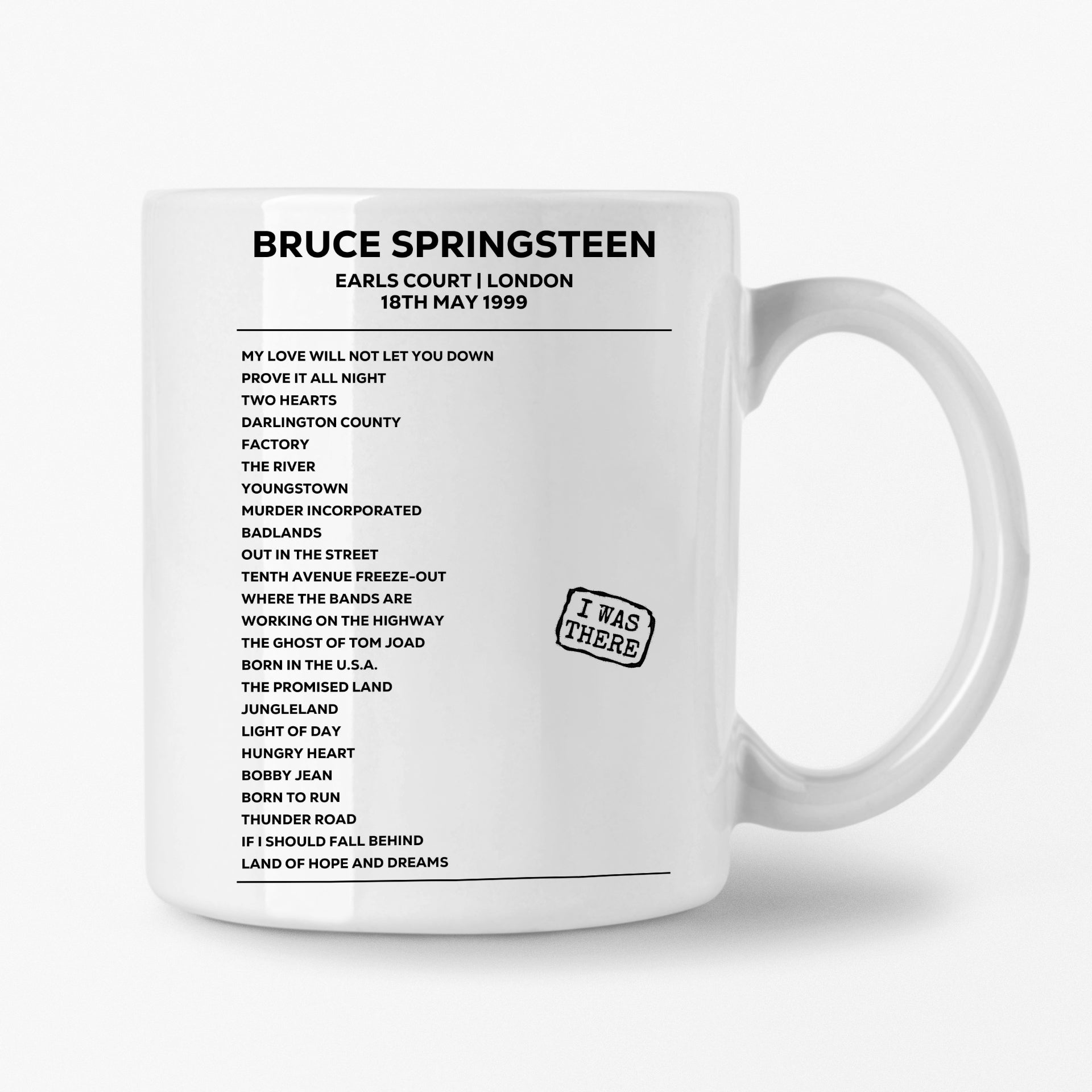 Bruce Springsteen London 18th May 1999 Setlist Mug - Setlist