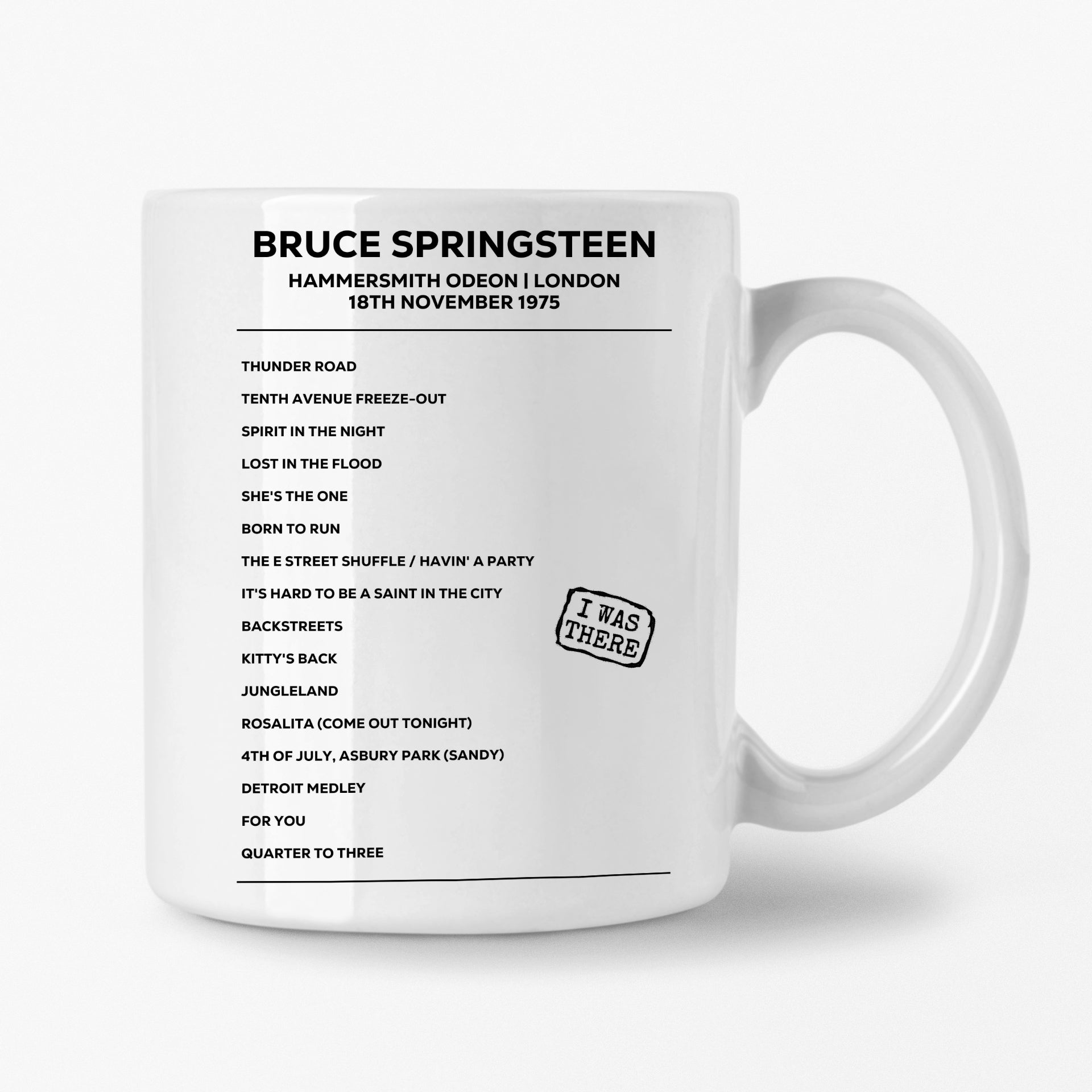 Bruce Springsteen London 18th November 1975 Setlist Mug - Setlist