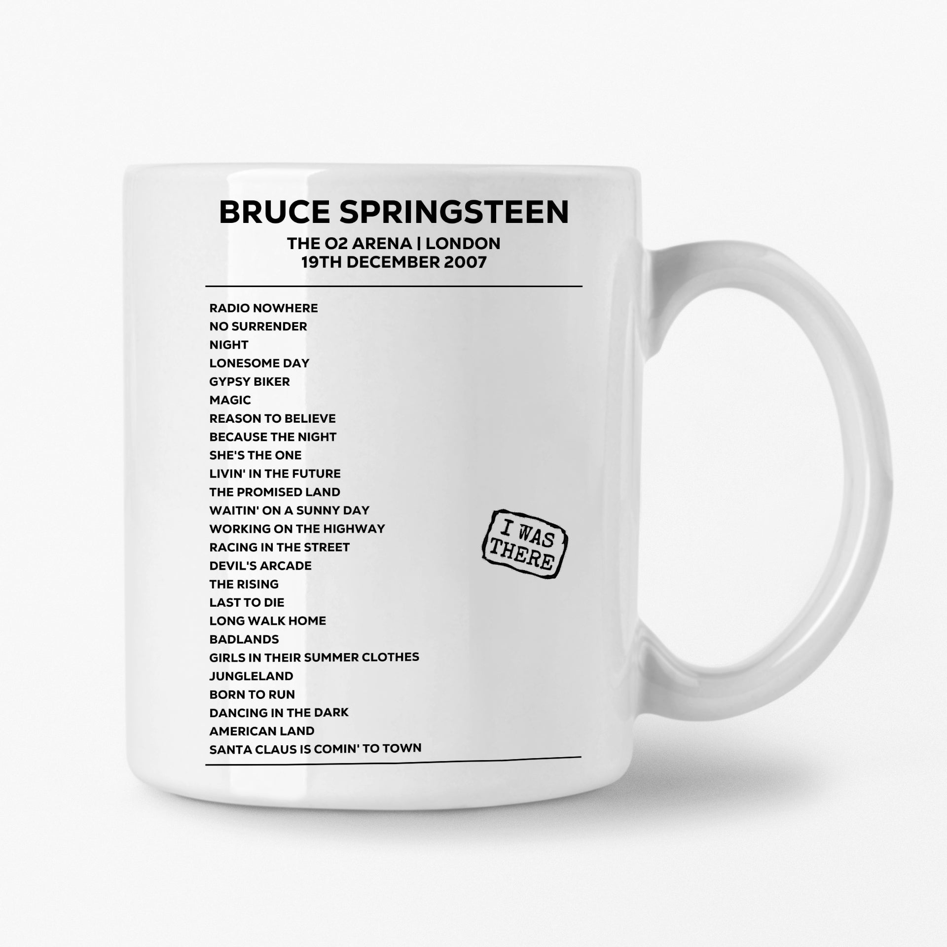 Bruce Springsteen London 19th December 2007 Setlist Mug - Setlist